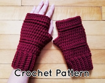 CROCHET PATTERN Fingerless Mitts, The Sarah Fingerless Gloves Pattern, Texting Mittens, Driving Gloves, Crochet Mittens, Easy Pattern