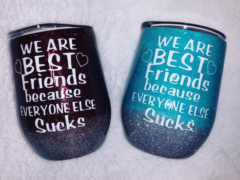 Best Friends Tumblers Glitter Tumblers Bridal Gifts Etsy