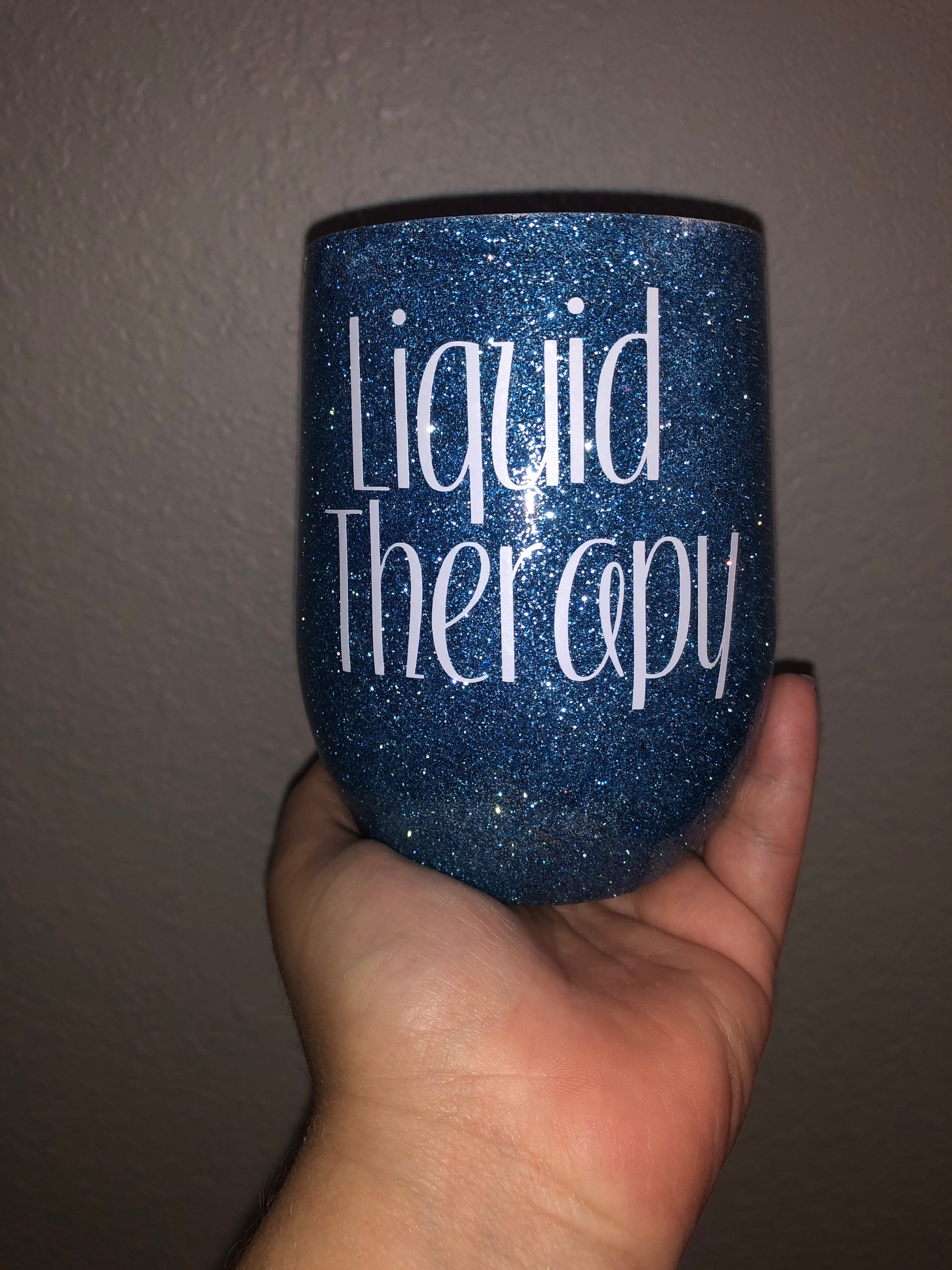 20 oz. Personalized Glitter Wine Liquid Therapy