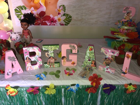 Moana Cake Table Letters, Moana Birthday, Moana Party Decor, Baby Moana  Cake Table Letters, Baby Moana Bday Party, Moana Paper Mache Letters 