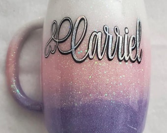 Glitter Coffee Mug, Personalized Coffee Mug, Custom Glitter Coffee Mug, Stainless Steel Coffee Mug