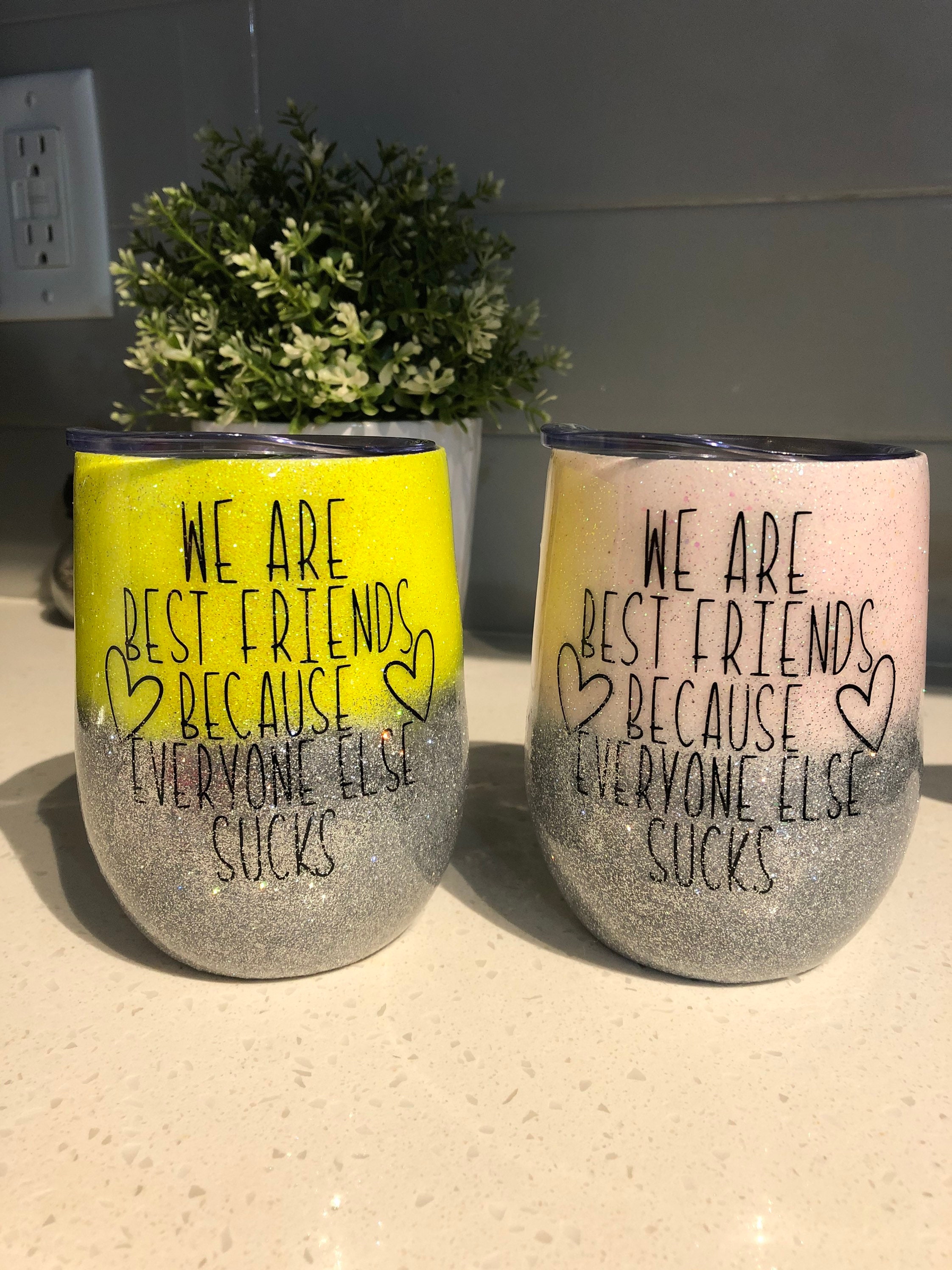 Best Friends Tumblers Glitter Tumblers Bridal Gifts Etsy