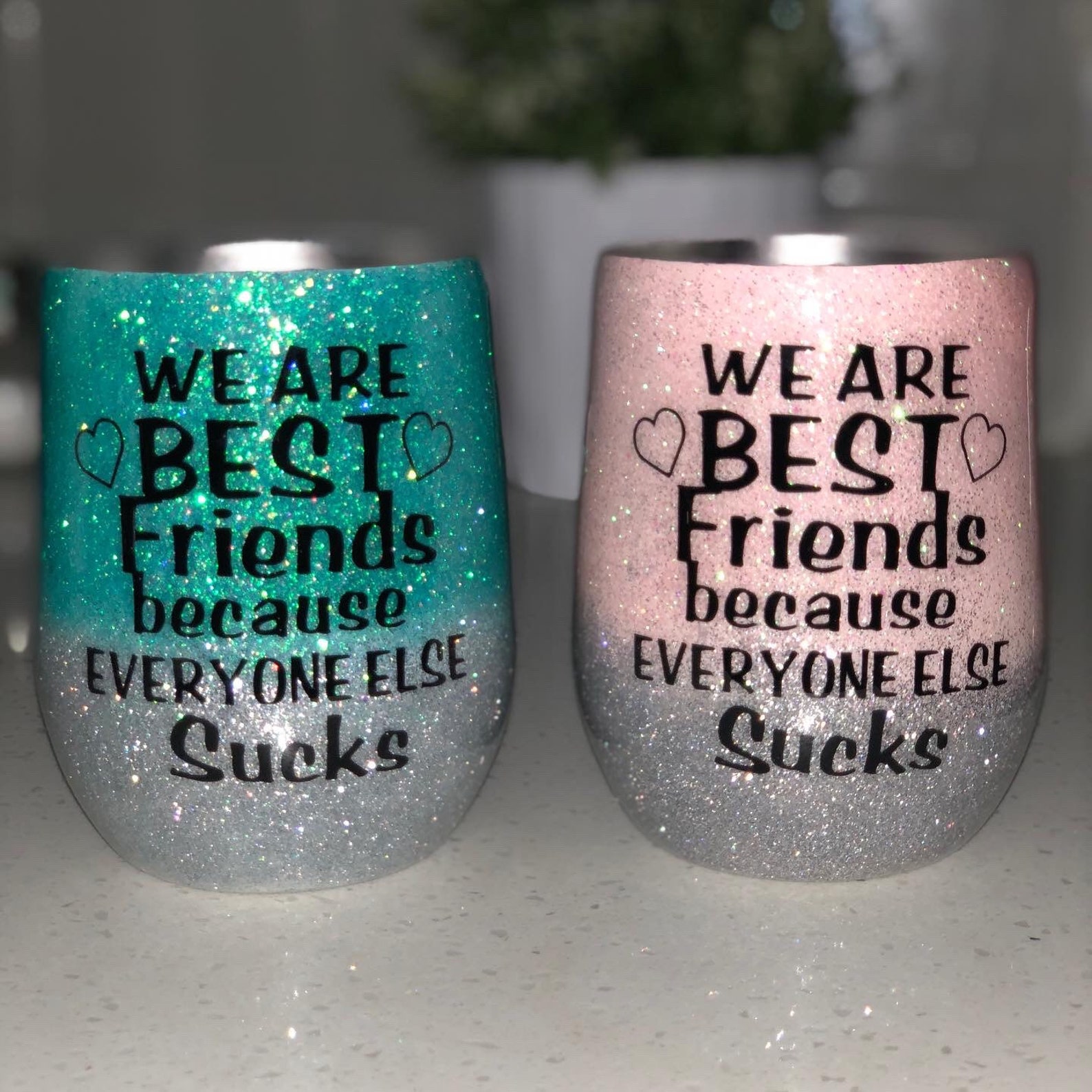 Best Friends Tumblers Glitter Tumblers Bridal Gifts Etsy
