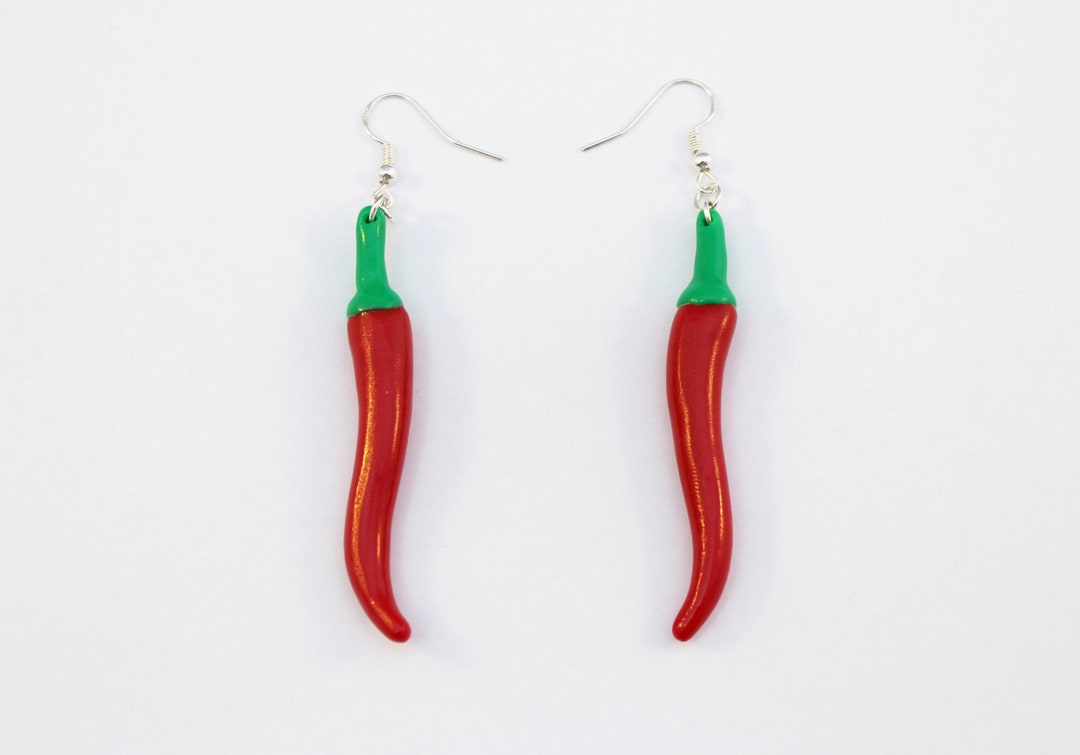 Red Chili Pepper Earrings Food Art Food Jewellery Food Etsy