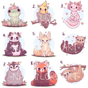 Cute Animals pt 2 Stickers And/ or Prints 6x6 or 8x8 - Etsy