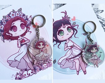 Greek Goddesses, Artemis, Persephone- 2" Acrylic Keychain, (double-sided)