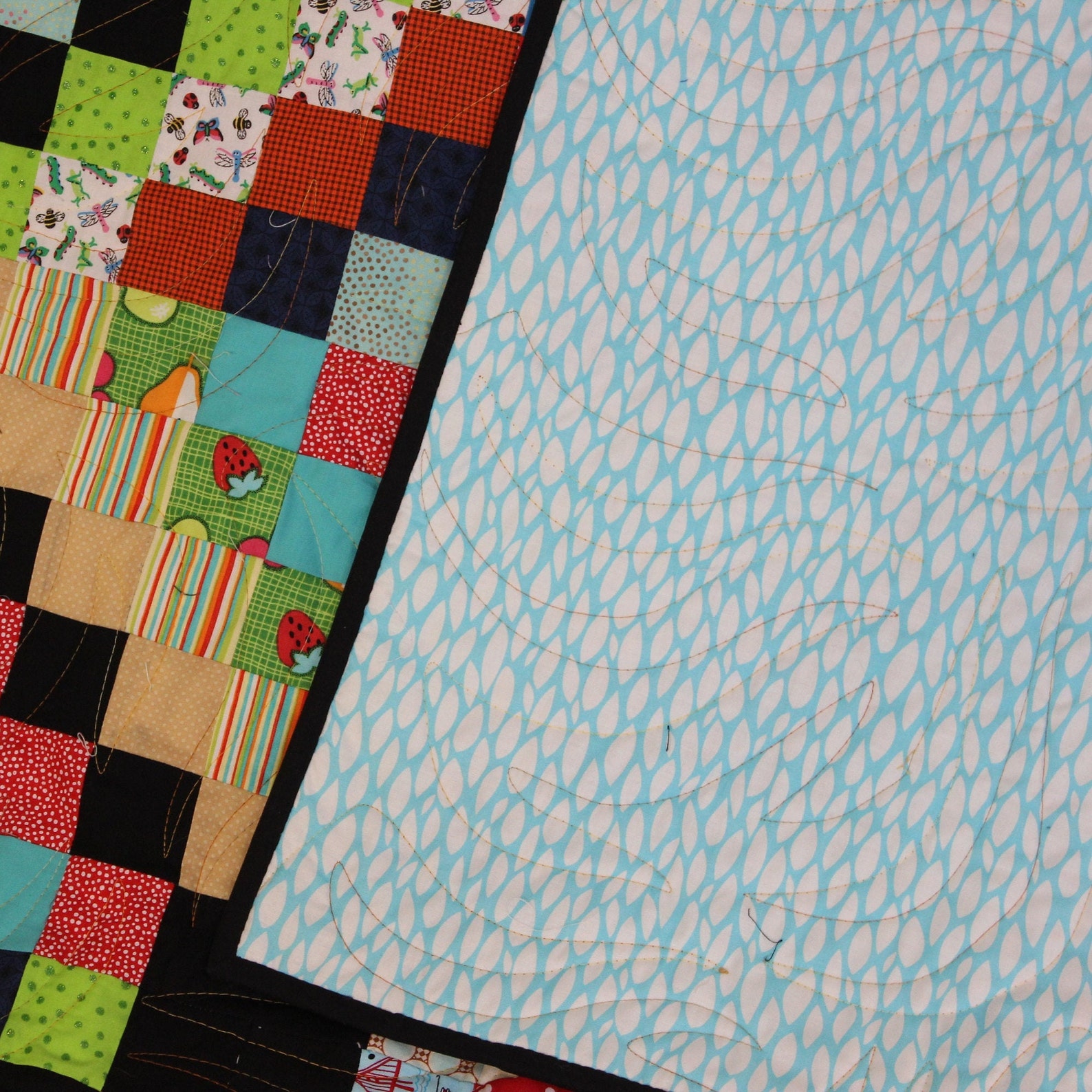 Handmade Quilt, Trip Around the World Quilt, I Spy Quilt, Bright Color Quilt, Couch Quilt, Throw