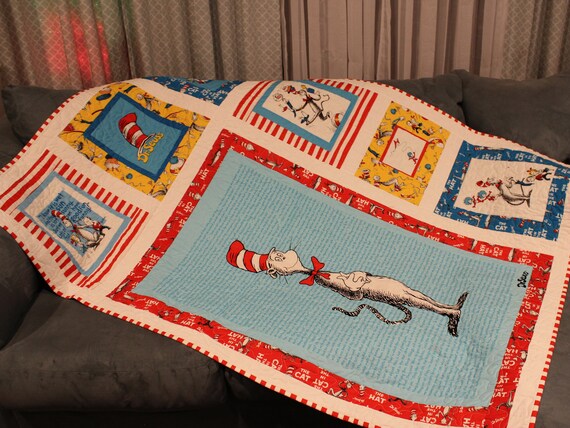 Cat In The Hat Quilt Dr Seuss Quilt Child S Quilt Etsy