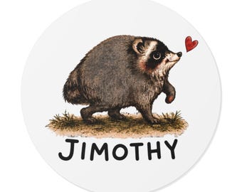Pegatina de Jimothy Raccoon, calcomanía de vinilo con temática de bosque, pegatina mate impermeable para portátil.