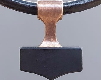Obsidian Mjolnir Pendant – Thor Hammer Necklace, Viking Jewelry, Norse Amulet Gift