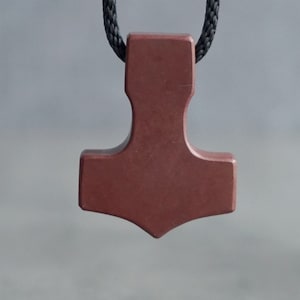 Viking Thors Hammer. Jasper Viking Amulet Pendant. Handcrafted Norse Viking Jewelry