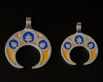 Slavic Lunula Pendant – Sterling Silver Crescent Moon Necklace, Protection Amulet