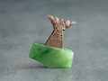 Jade Crow Necklace with Huginn Muninn Ravens on Thor Hammer Pendant product logo