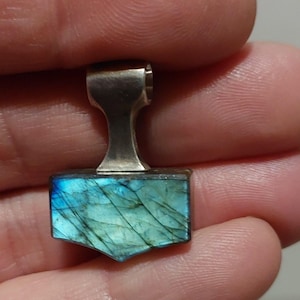 Labradorite necklace. Thors hammer pendant. Raw handmade labradorite. Mjolnir hammer. Genuine labradorite. Gemstone jewelry gift