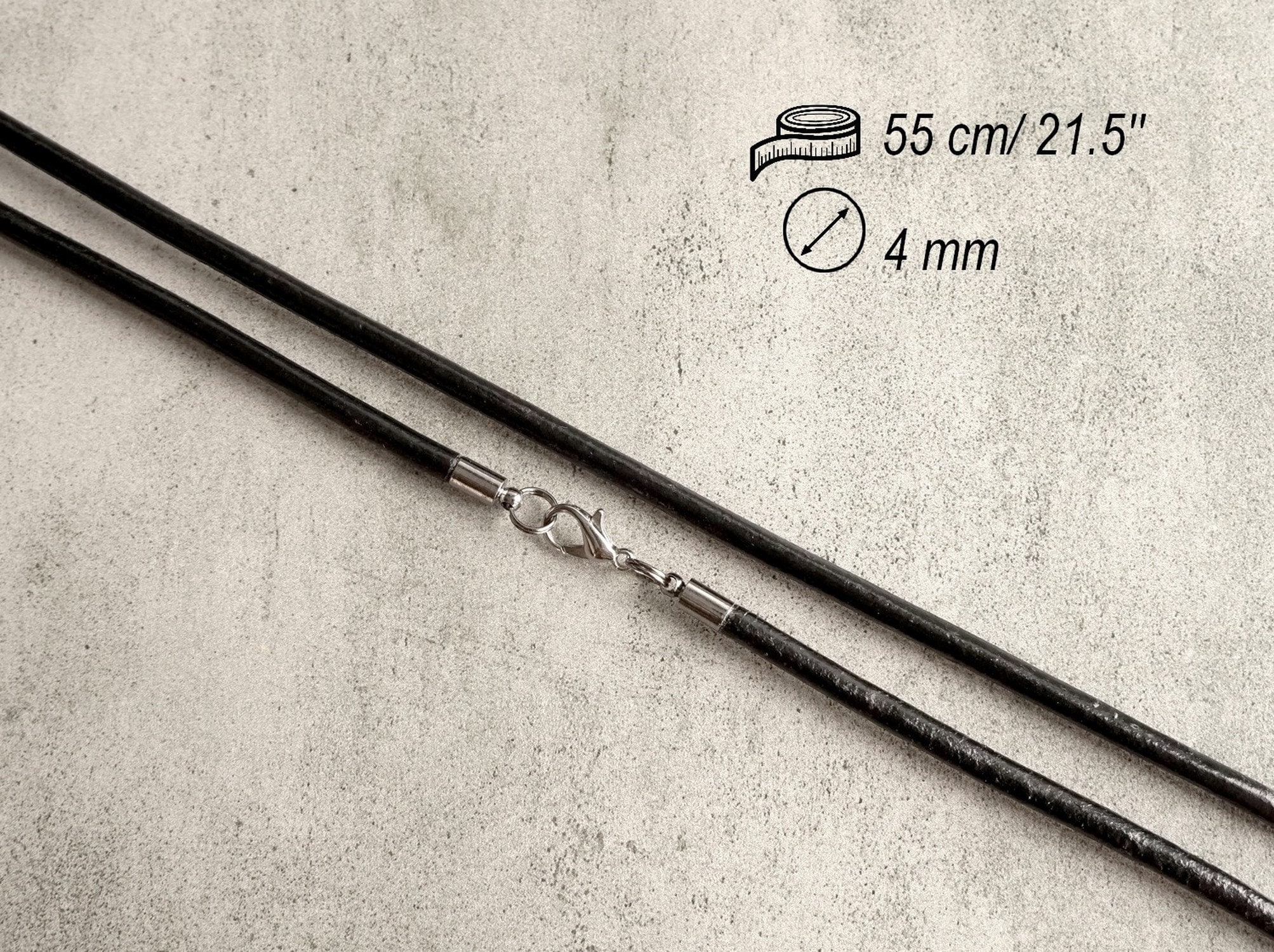 4 mm schwarze Lederkordel