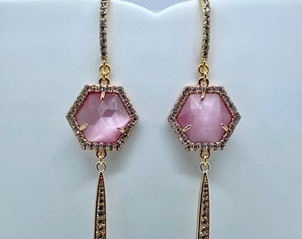 Gold Plated Earring With Stone
