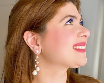 Bengelen goud vergulde twee richtingen Earring