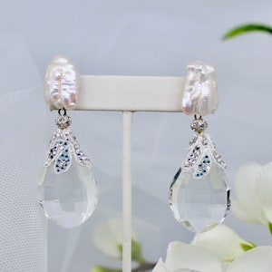 Water pearls with Swarovski Crystal and lace