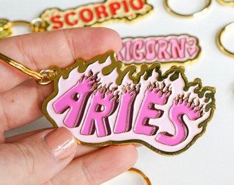 Aries Zodiac Keychain
