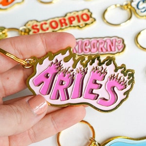 Aries Zodiac Keychain