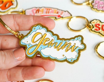 Gemini Zodiac Keychain