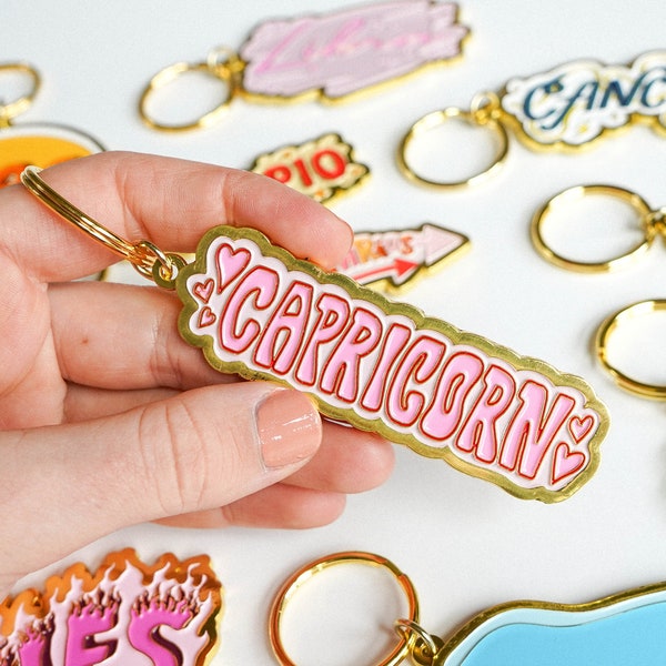 Capricorn Zodiac Keychain