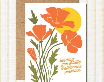 California Sunshine Poppy Greeting Card
