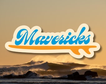 Mavericks Surf California Travel Sticker