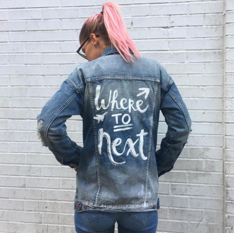 CUSTOM Hand Painted Denim Jacket Etsy