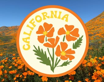 California Poppy Travel Sticker