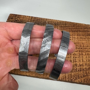Real DAMASCUS hand forged steel bracelet -  Men’s Cuff - Viking Oath Ring (3 styles)