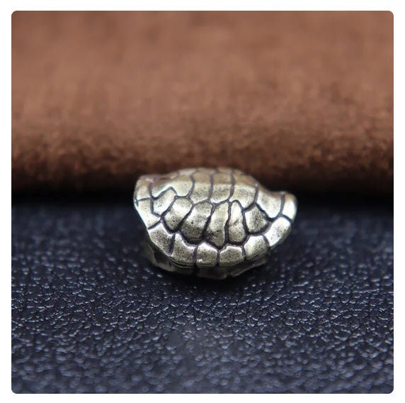 Brass Longevity Turtle Shell Bead-  Knife Lanyard BEAD - Paracord - EDC (Pendants,  Keychain, Necklace, Zipper Pull )