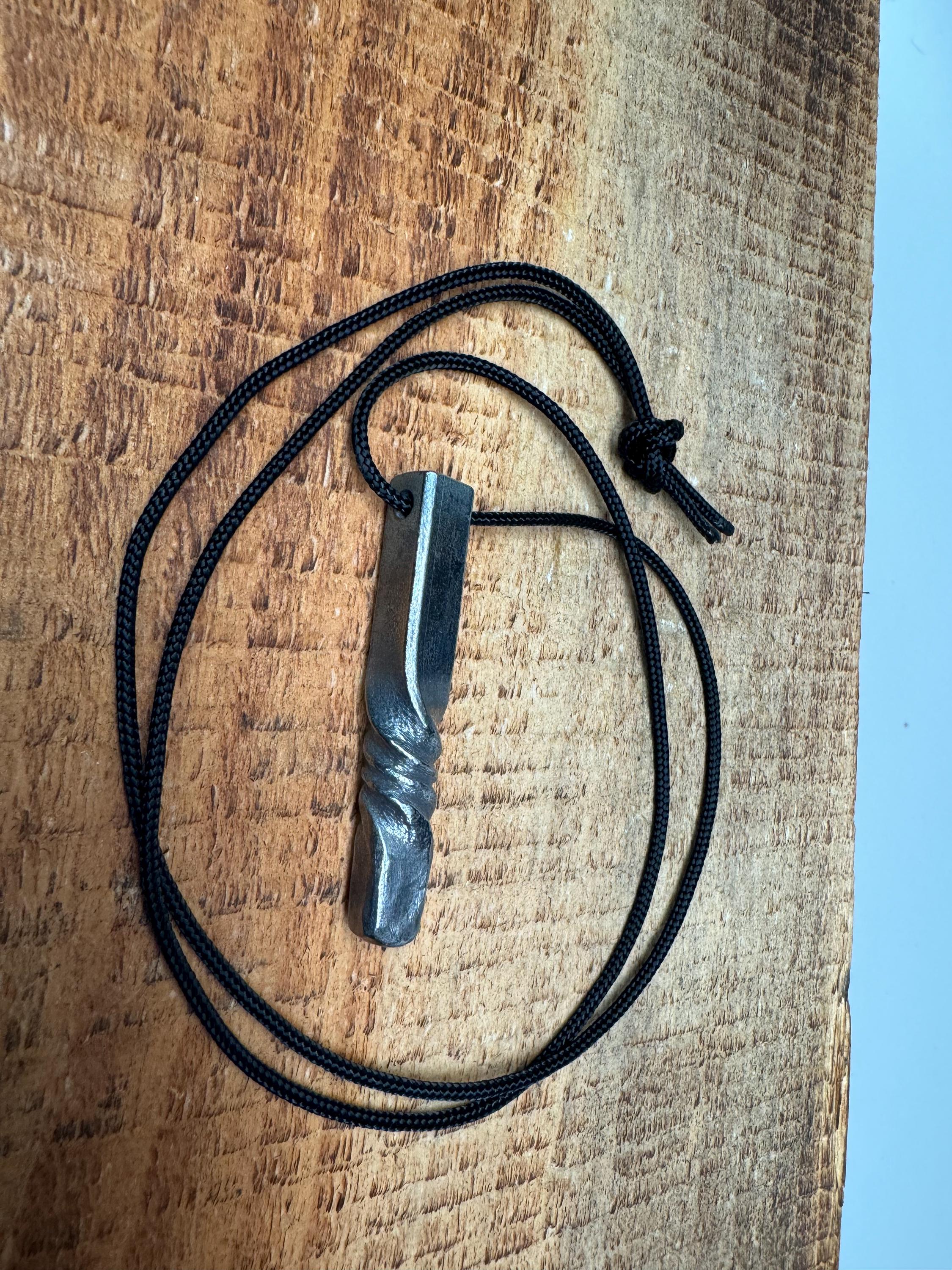 handmade forged - Pure Titanium twisted necklace / pendant - Viking