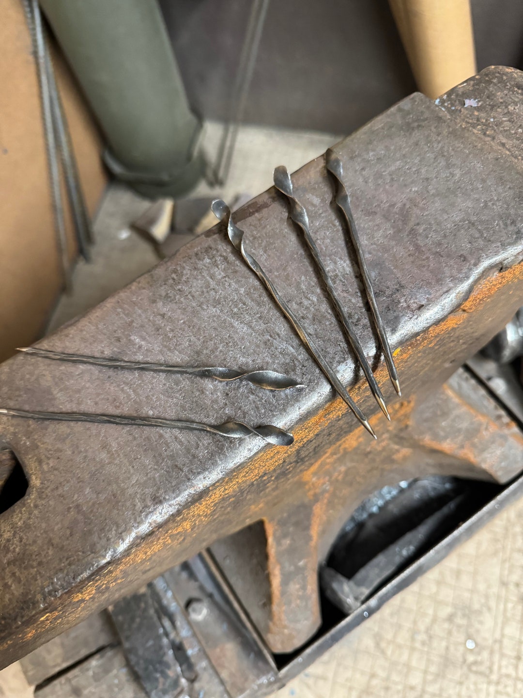 Hand Forged Stainless Steel Bar Drink Skewers - Twist Top -  Cocktail Picks etc..