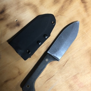 Handmade Camper Hunting Survival Knife   - micarta  w/ Custom Kydex Sheath -md