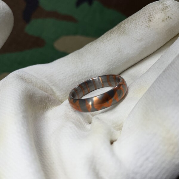 Handmade Superconductor Ring - Unique Wedding Band - Anniversary Ring Gift For Him or Her  (20mm ID - sz10) Titanium-Niobium / Copper Band