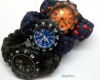 Handmade USA 550 Paracord WatchBand Replacement FOR all luminox diver invicta citizen casio seiko omega etc. (made to order)