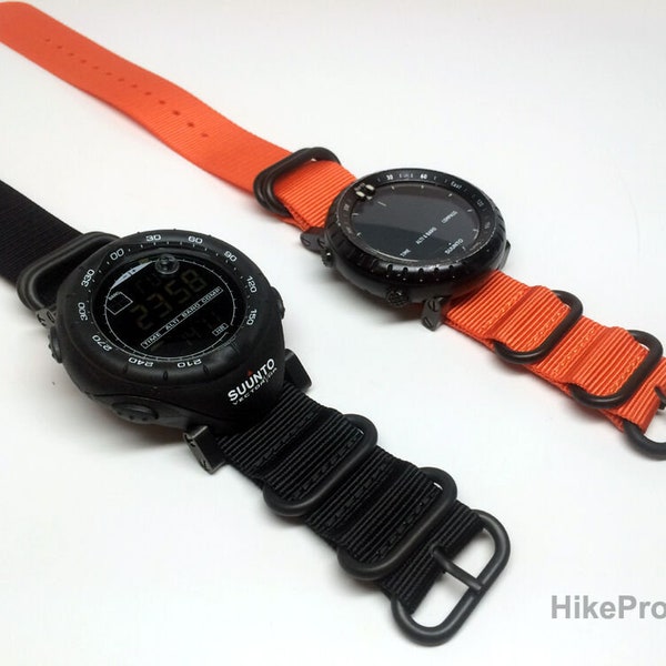 Custom Strap for Suunto CORE & Vector - Heavy Duty Nylon ZULU Watch Band with Adapter Lug Kit