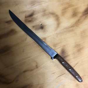 Hand Forged  Camping Kitchen  Thin Filet knife 8.5&quot; blade  w/ Custom wood handle