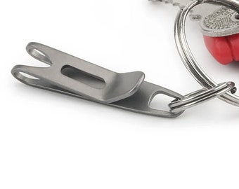 Titanium / SS Clip for Small Knives, swiss army pocket knives,  Flashlights, Keys etc - mini clasp (Ti & Steel options)