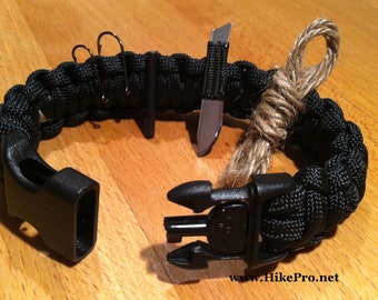 550 Paracord Survival-Armband Covert Band universal Handschellen Schlüssel + Survival Kit (HikePro XXL)