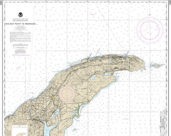 Custom Chart of Big Bay Point to Redridge;Grand Traverse Bay Harbor;Lac La Belle harbor;Copper and Eagle Harbors 14964