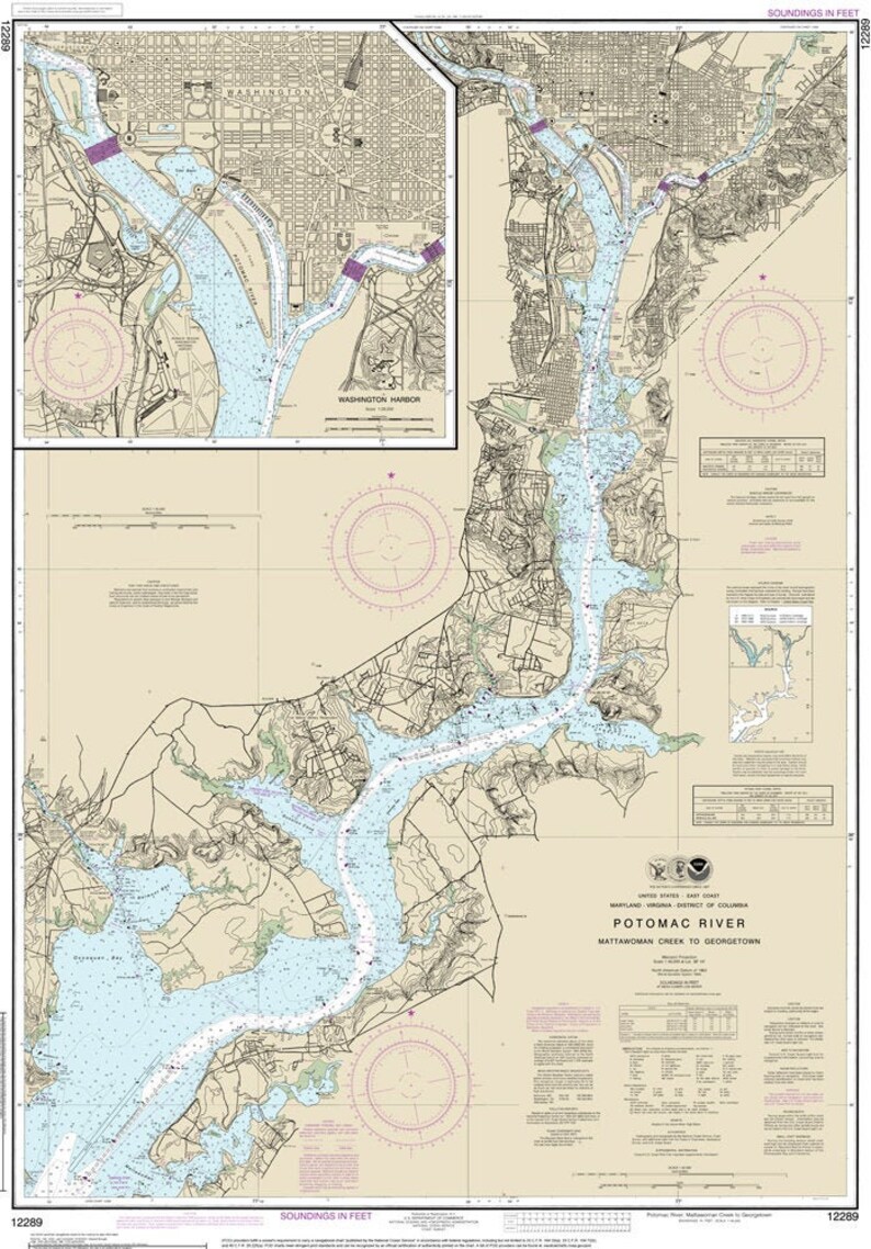 Custom Chart of Potomac River Mattawoman Creek to