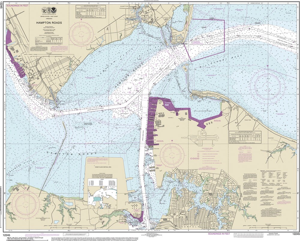 Custom Chart of the Hampton Roads 12245 Etsy
