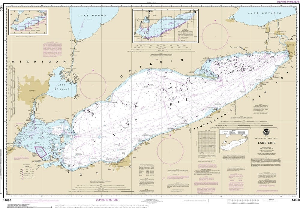 Custom Chart of Lake Erie 14820 Etsy