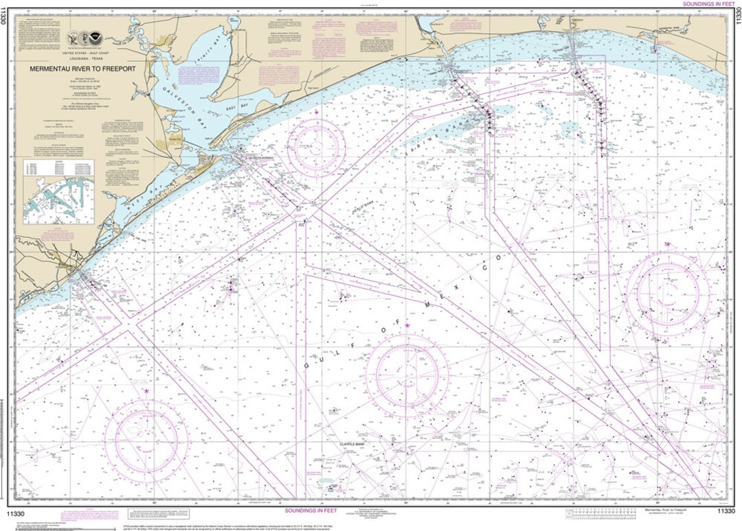 Custom Chart of Mermentau River to Freeport 11330 Etsy