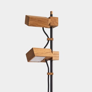 Tricky Double Lamp, Wooden Clamp Lamp, Architect Aluminum Lamp, Wood Light, Wooden Lampshade, Led Lamp