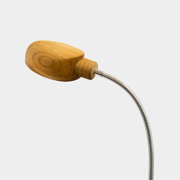 Yaiko - Holzklemmlampe. Einzigartige Schreibtischlampe, Flexible Schwanenhalslampe, Nachttischlampe, Moderne Holzclip Lampe, Schreibtisch Beleuchtung