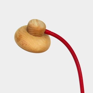 Mushi - Wooden Clip on Lamp. Flexible Table Lamp, Unique Gooseneck Desk Lamp, Bedside Modern Clamp Light, Wood Lighting, Desk Lighting