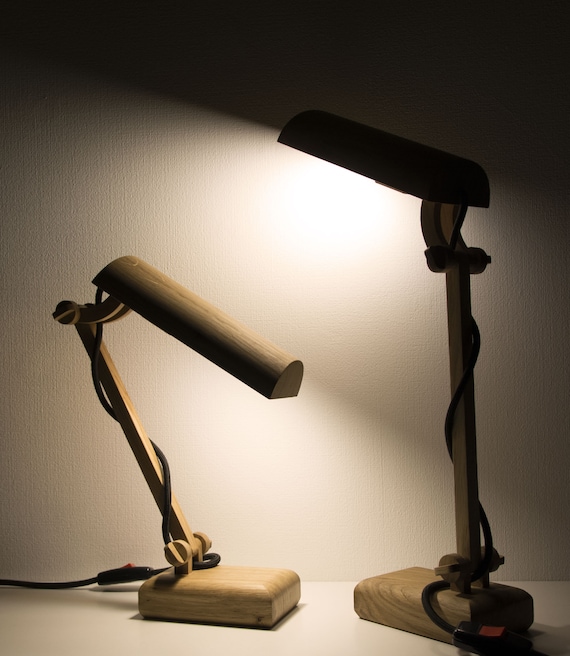 Wooden Desk LED Lamp - Flexible Gooseneck Study Table Lamp